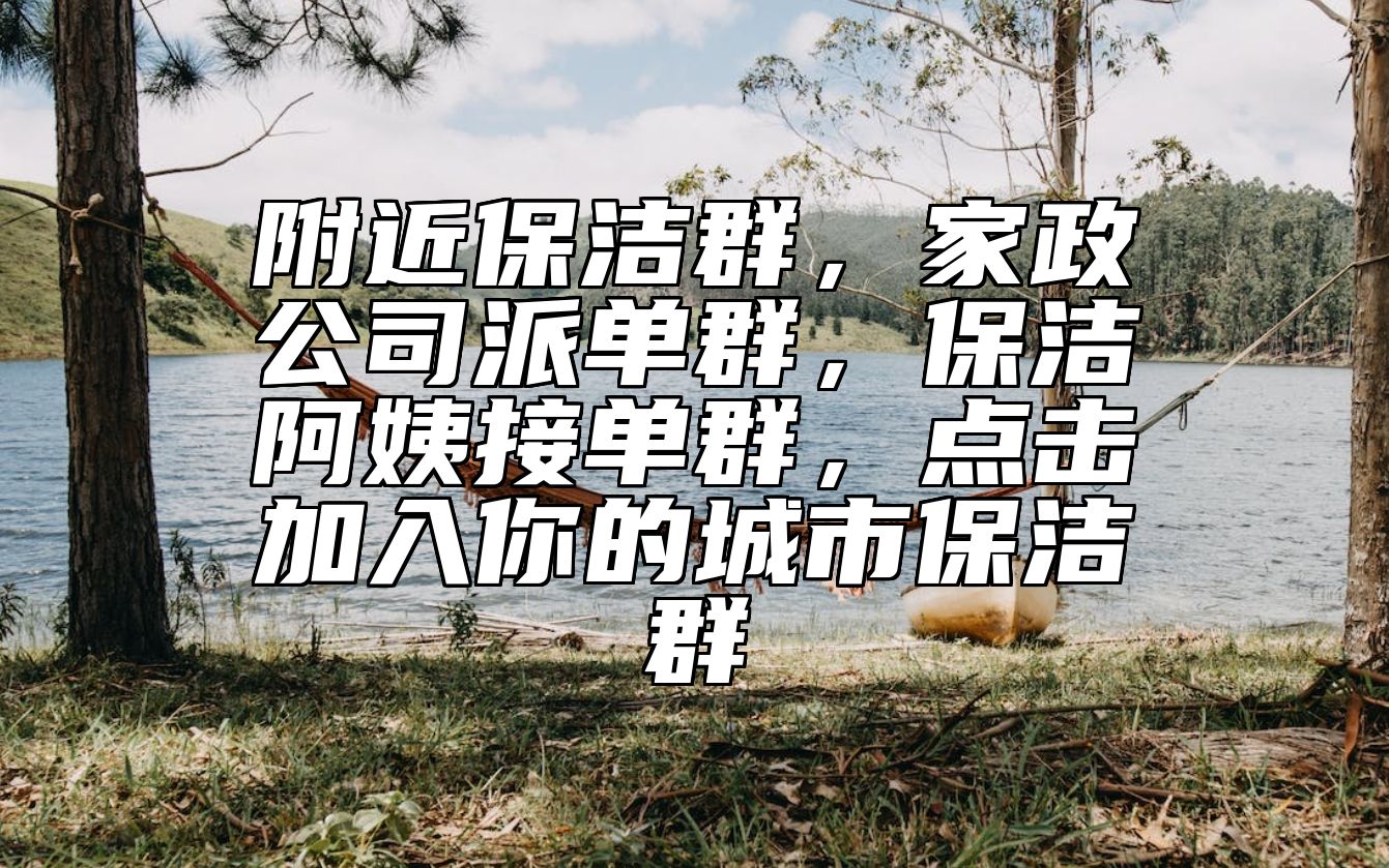 附近保洁群，家政公司派单群，保洁阿姨接单群，点击加入你的城市保洁群 