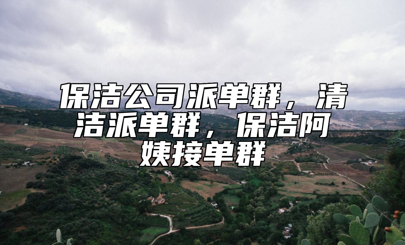 保洁公司派单群，清洁派单群，保洁阿姨接单群