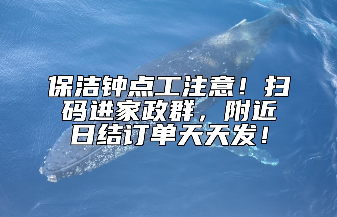 保洁钟点工注意！扫码进家政群，附近日结订单天天发！