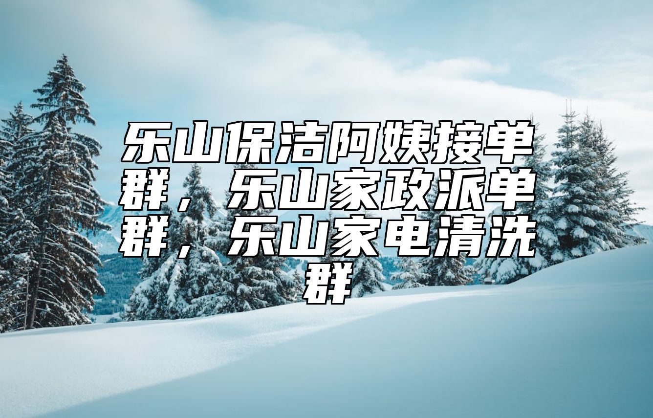 乐山保洁阿姨接单群，乐山家政派单群，乐山家电清洗群 