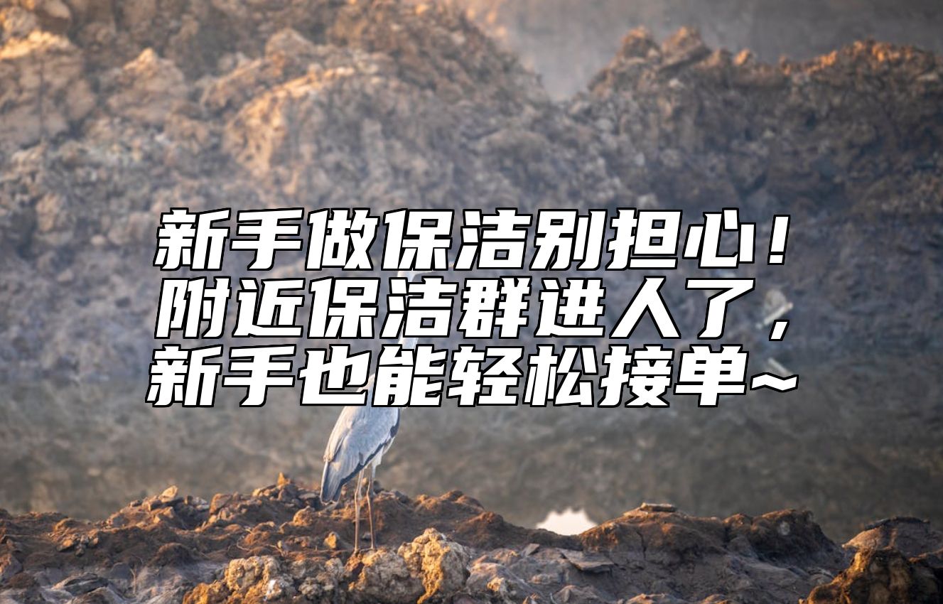 新手做保洁别担心！附近保洁群进人了，新手也能轻松接单~