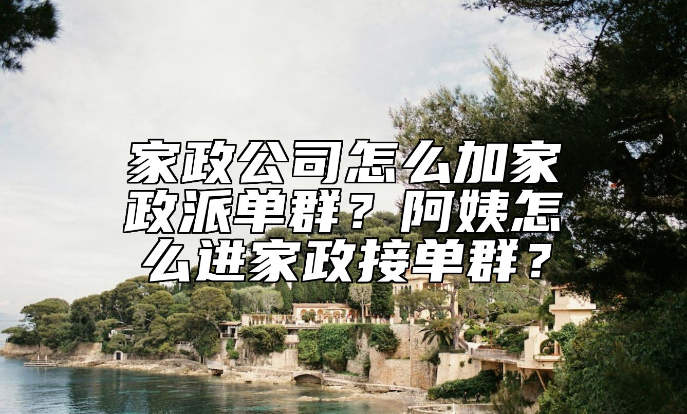 家政公司怎么加家政派单群？阿姨怎么进家政接单群？ 