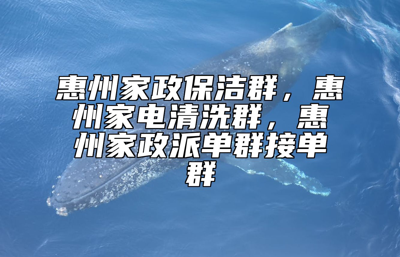 惠州家政保洁群，惠州家电清洗群，惠州家政派单群接单群