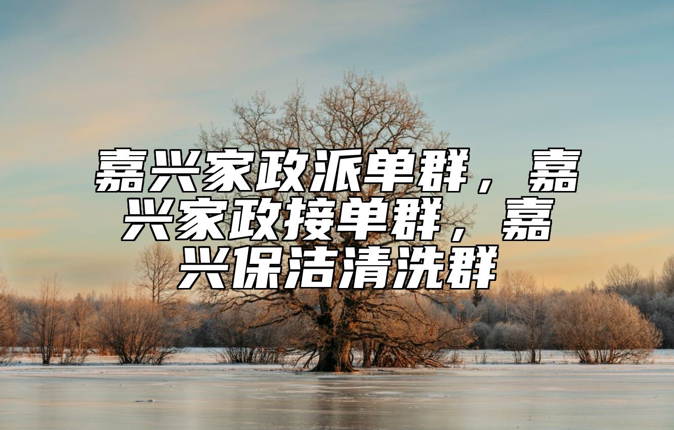 嘉兴家政派单群，嘉兴家政接单群，嘉兴保洁清洗群 