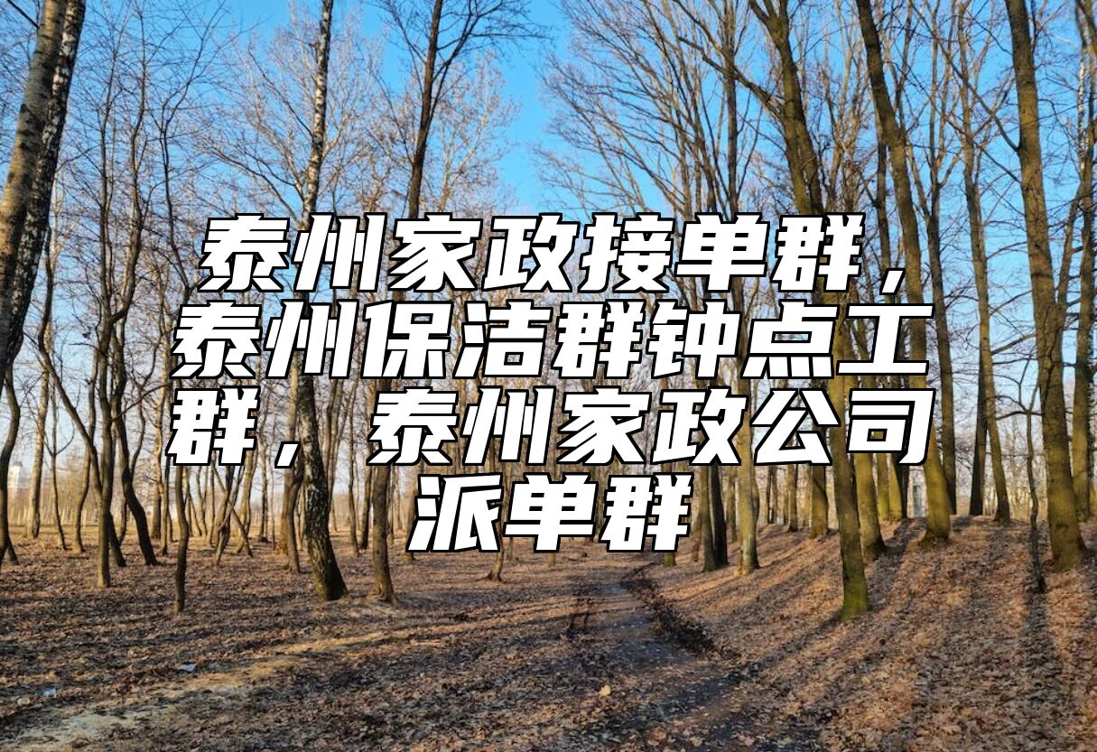 泰州家政接单群，泰州保洁群钟点工群，泰州家政公司派单群