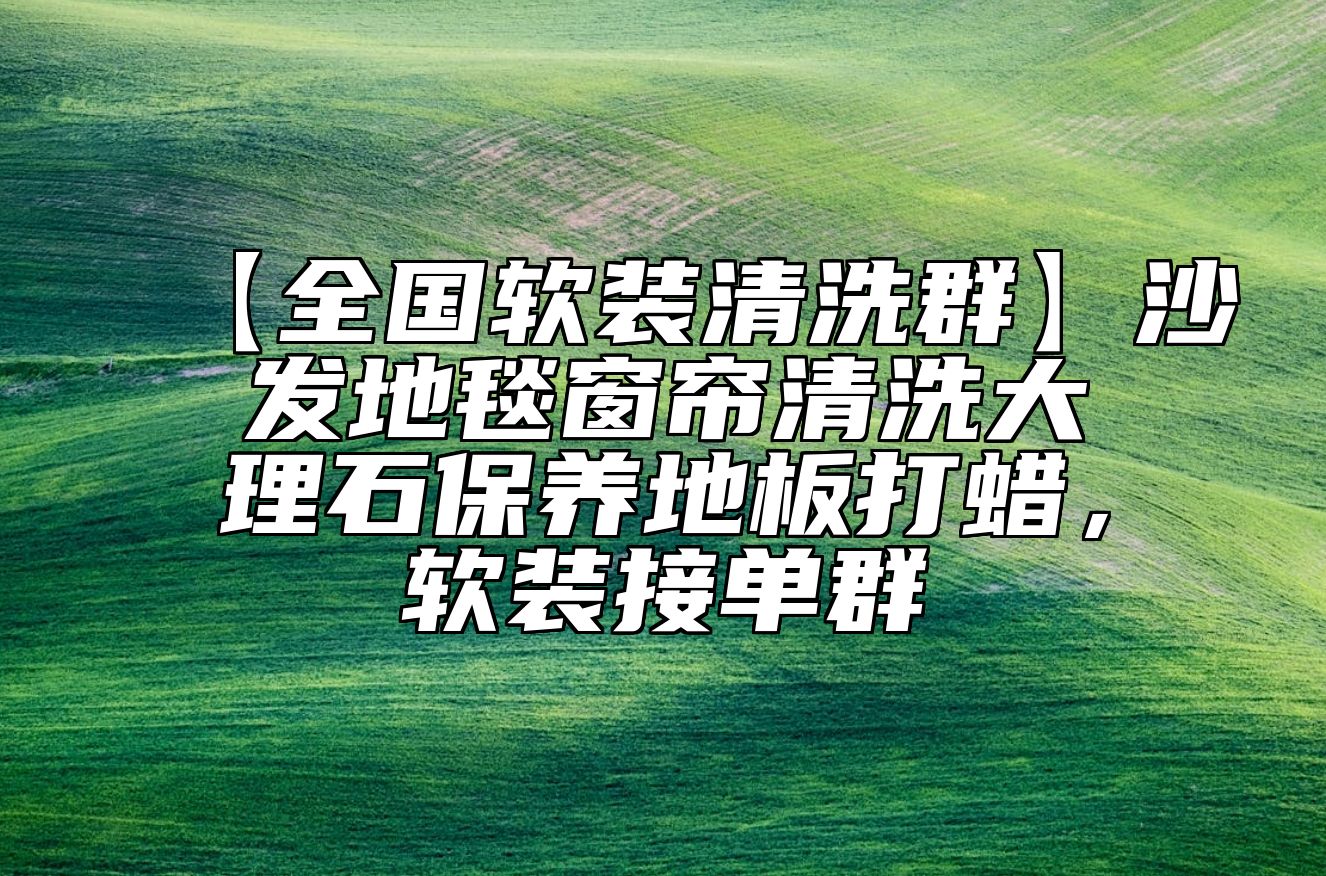 【全国软装清洗群】沙发地毯窗帘清洗大理石保养地板打蜡，软装接单群 