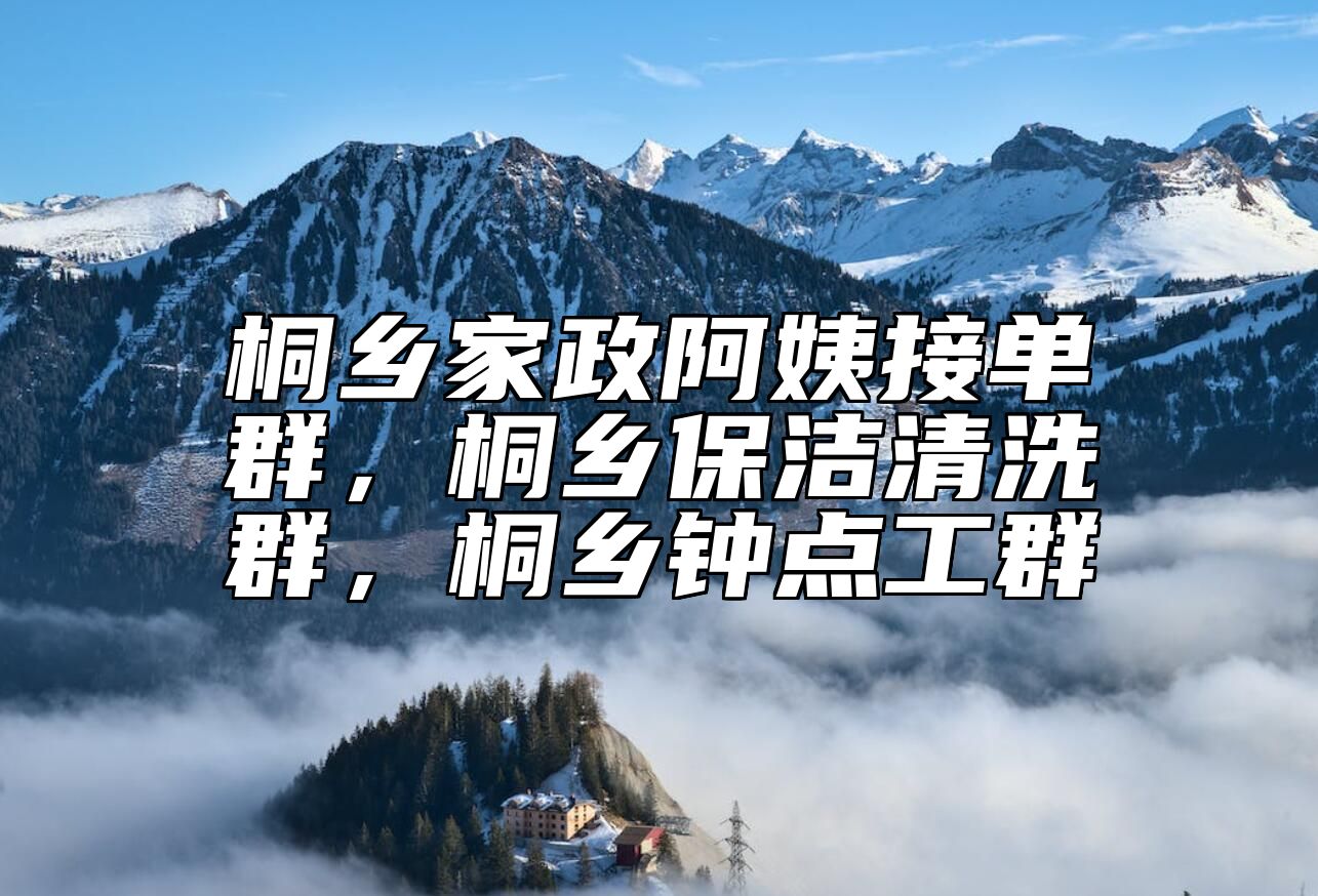 桐乡家政阿姨接单群，桐乡保洁清洗群，桐乡钟点工群 