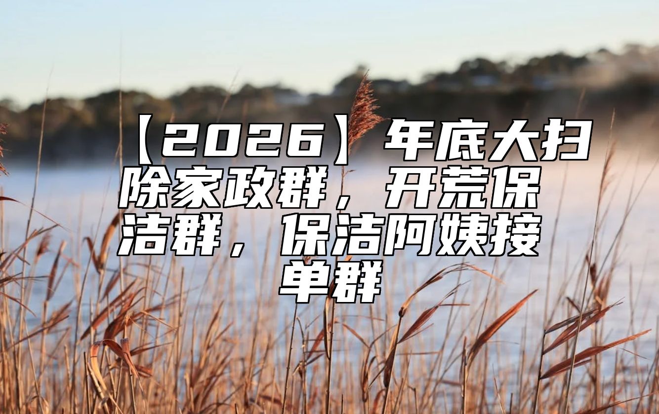 【2026】年底大扫除家政群，开荒保洁群，保洁阿姨接单群 