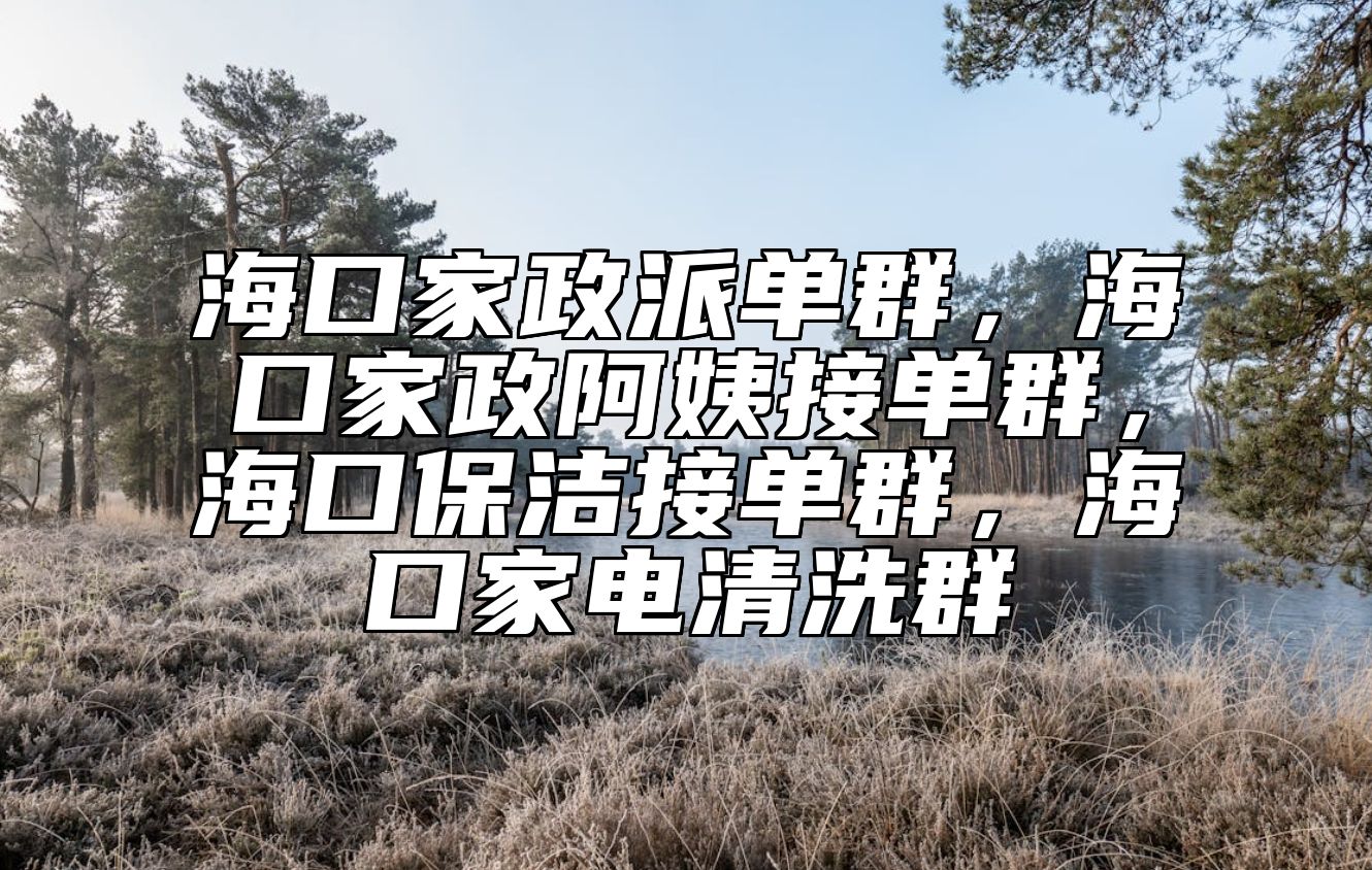 海口家政派单群，海口家政阿姨接单群，海口保洁接单群，海口家电清洗群