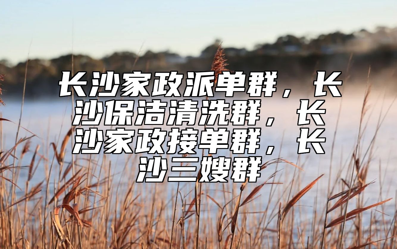 长沙家政派单群，长沙保洁清洗群，长沙家政接单群，长沙三嫂群