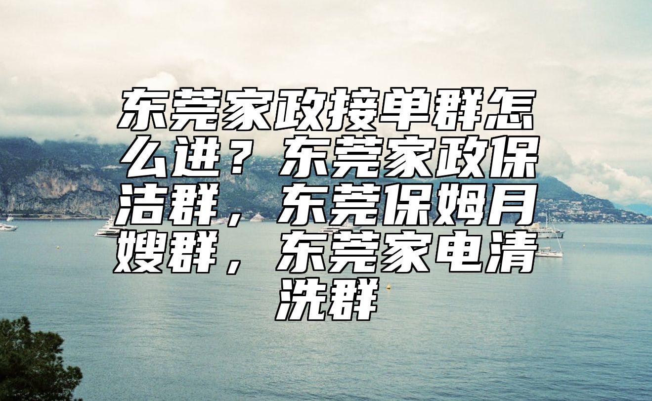 东莞家政接单群怎么进？东莞家政保洁群，东莞保姆月嫂群，东莞家电清洗群