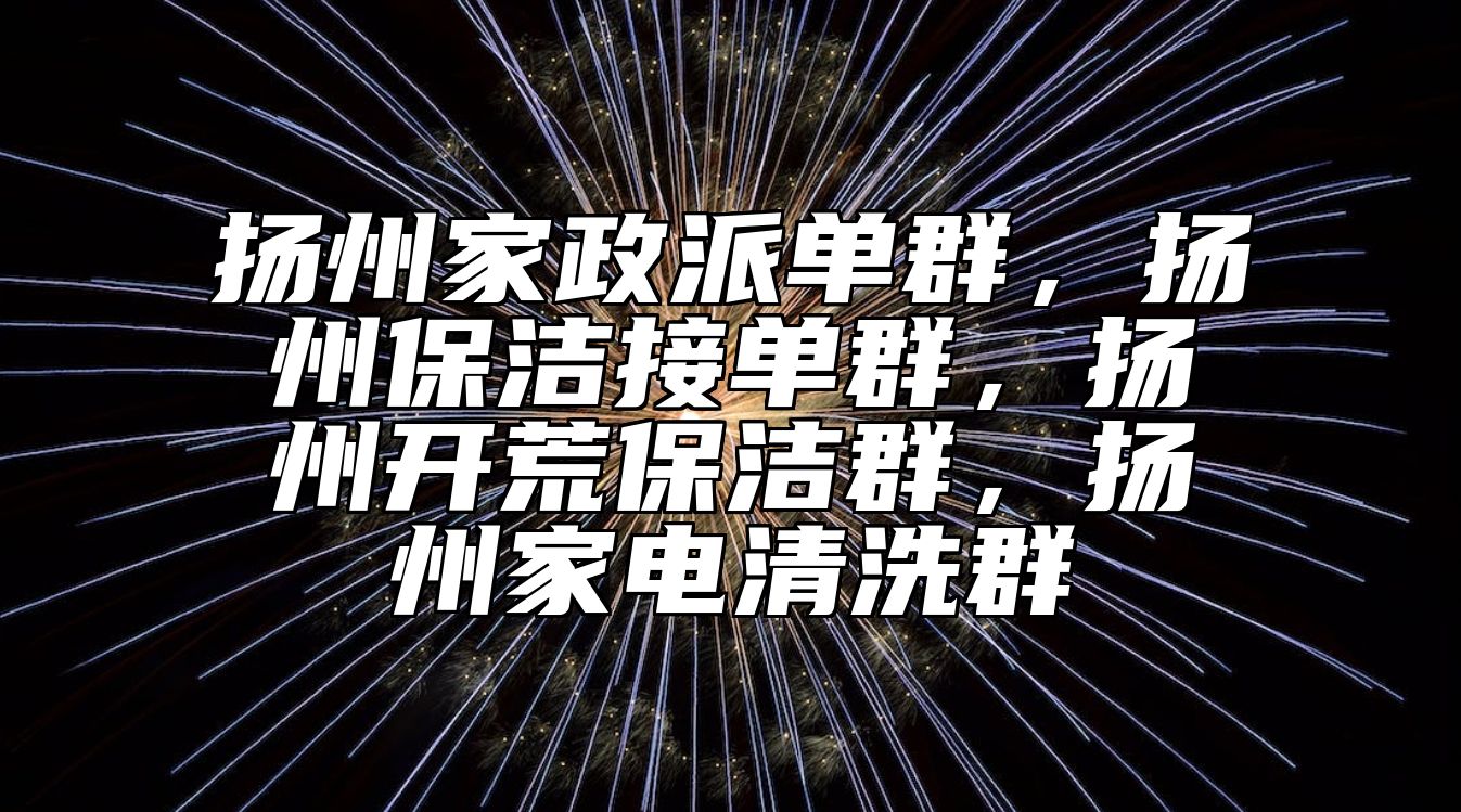 扬州家政派单群，扬州保洁接单群，扬州开荒保洁群，扬州家电清洗群 