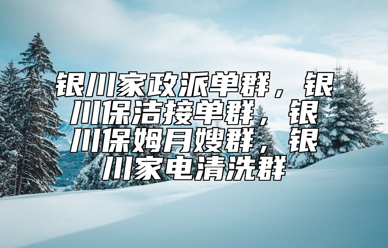 银川家政派单群，银川保洁接单群，银川保姆月嫂群，银川家电清洗群