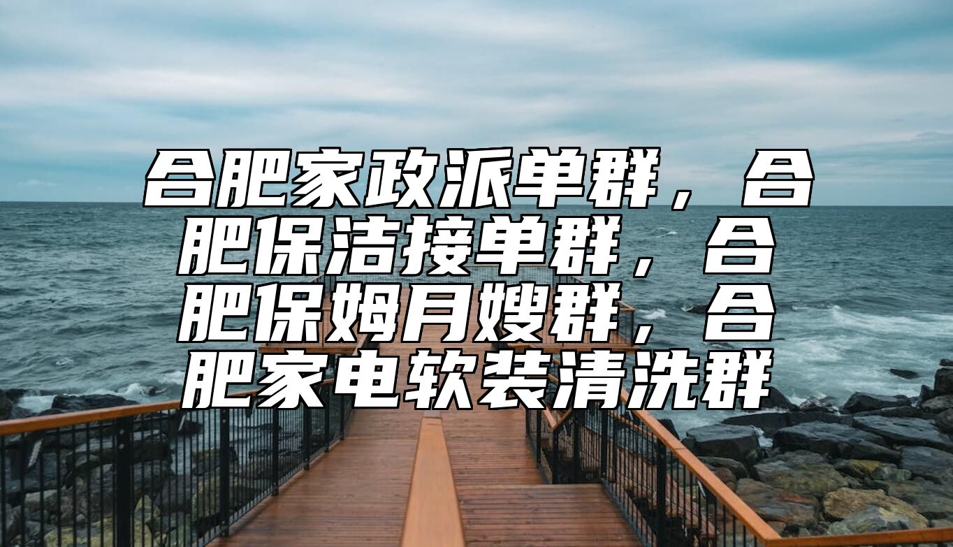 合肥家政派单群，合肥保洁接单群，合肥保姆月嫂群，合肥家电软装清洗群
