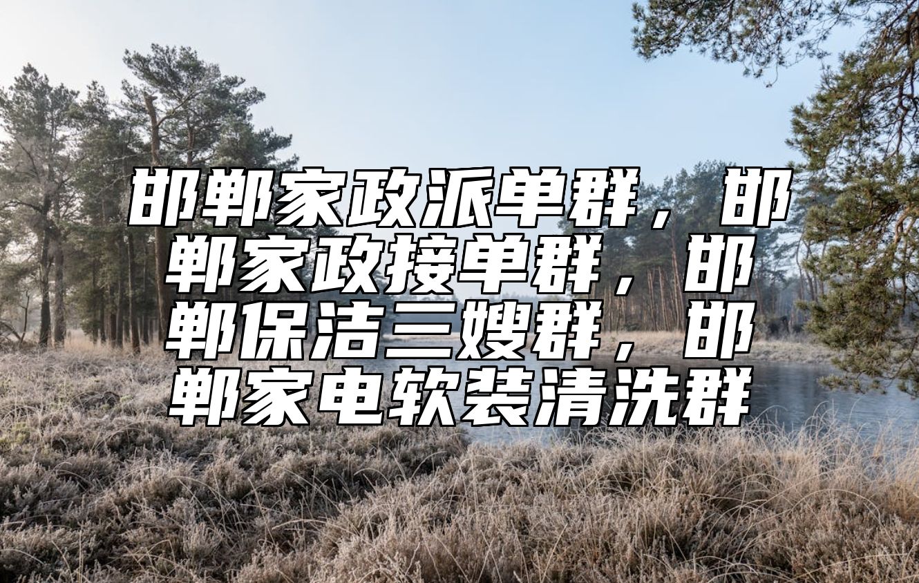 邯郸家政派单群，邯郸家政接单群，邯郸保洁三嫂群，邯郸家电软装清洗群